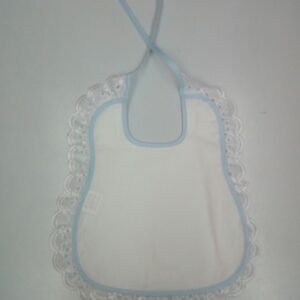 BAVETTA DA RICAMARE CON TELA AIDA BIANCO/CIELO BY NANCY CON RICCETTO