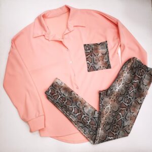 COMPLETO DONNA CAMICIA+LEGGINGS LEOPARDATO