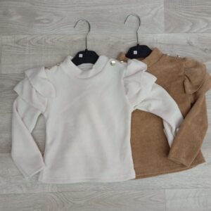 MAGLIA BIMBA IN CALDA CINIGLIA E  CON ROUCHES