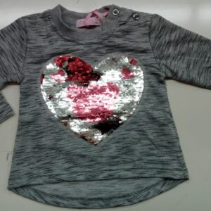 MAGLIA BIMBA CON CUORE PAILLETTES