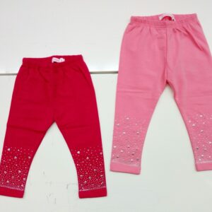 LEGGINGS BIMBA CON CUORICINI E STRASS