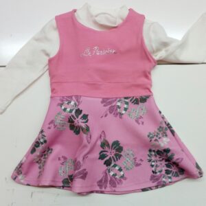 VESTITO BIMBA ROSA + LUPETTO BIANCO