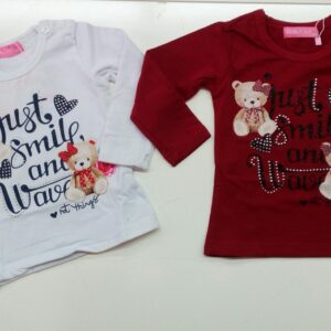 MAGLIA GIROCOLLO CON BOTTONI LATERALI E ORSETTI STAMPATI CON STRASS - immagine 1