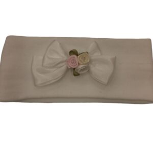 fascia per capelli neonata ideale per cerimonia e battesimo - immagine 1