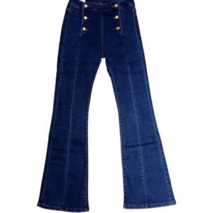 Jeans  a zampa donna curvy con bottoni