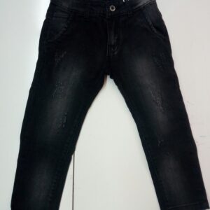 JEANS BIMBO NERO CON GRAFFI E SFUMATURE - immagine 1