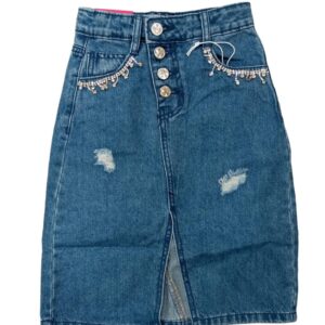 gonna jeans longuette bambina