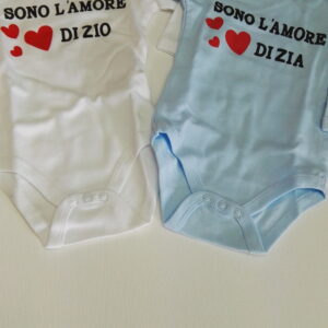 BODY 2PZ MANICA LUNGA NEONATO
"SONO L'AMORE DI ZIO/A"