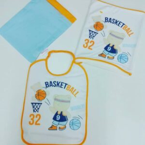 SET ASILO 3PZ  BAVETTA+TOVAGLIETTA+SACCHETTO