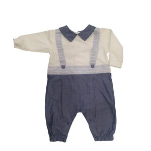 tutina con bretelle in cotone