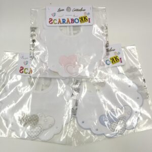 BAVETTA NEONATO/A COTONE "cuore"