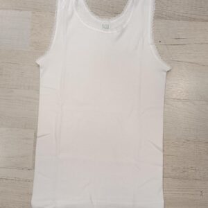 CANOTTA BIMBA CON PIZZO COTONE - immagine 1