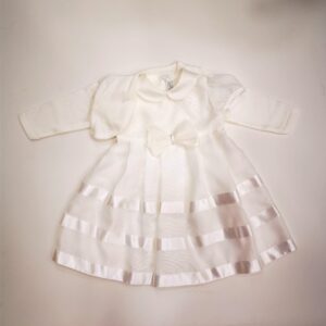 VESTITO ABITO CERIMONIA BATTESIMO  NEONATA CON   COPRISPALLE
