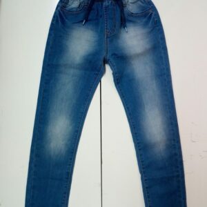 JEANS BIMBO CHIARO CON MOLLA IN VITA E LACCI