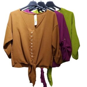 camicia donna curvy  con nodo