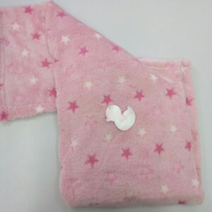 COPERTA CULLA/CARROZZINA CINIGLIA ROSA CON STELLINE BY I BATUFFOLINI