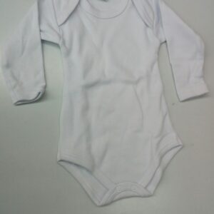 BODY BIANCO INTERLOCK  MANICA LUNGA BIMBI PER SEMPRE