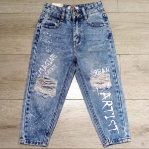 JEANS BIMBA SLAVATO E STRAPPATO