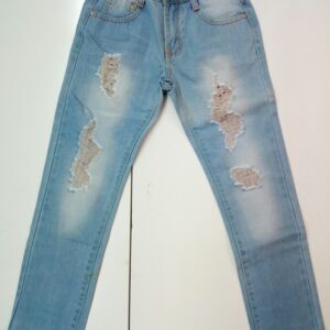 JEANS BIMBO CHIARO CON STRAPPI E SFUMATURE