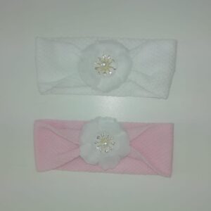 FASCIA PER CAPELLI  BIMBA NEONATA PER CERIMONIAE BATTESIMO