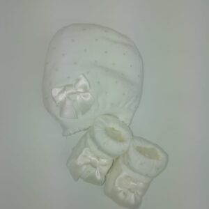 COMPLETO SET CAPPELLO+CALZINI NEONATA BIMBA