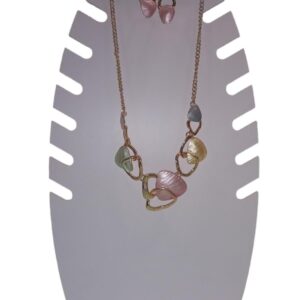 set due pezzi collana e orecchini geometrico