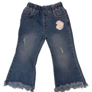 jeans svasato con frangie - immagine 1