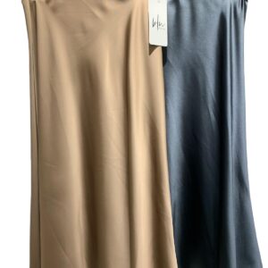 GONNA LONGUETTE IN RASO CON ELASTICO IN VITA