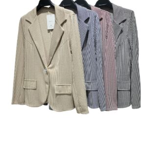 GIACCA DONNA A RIGHE CON FILO IN RAME'