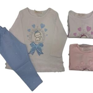 completo 2 pezzi neonata in cotone
leggings +t-shirt