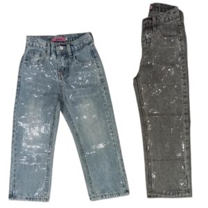 jeans bambina paiettato