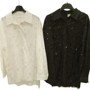 camicia donna con paillettes - immagine 1