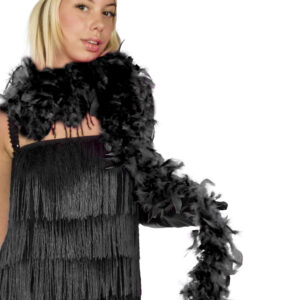 Boa Piuma Di Struzzo Nero Accessorio Di Carnevale - immagine 1