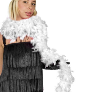 Boa Piuma Di Struzzo Bianco Accessorio Di Carnevale