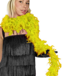 Boa Piuma Di Struzzo Giallo Accessorio Di Carnevale