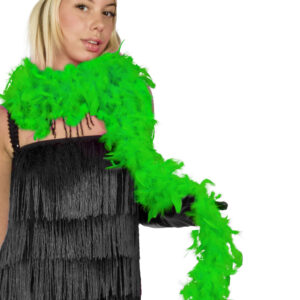 Boa Piuma Di Struzzo Verde Accessorio Di Carnevale