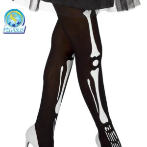 Collant Gamba Scheletro Accessorio Di Carnevale