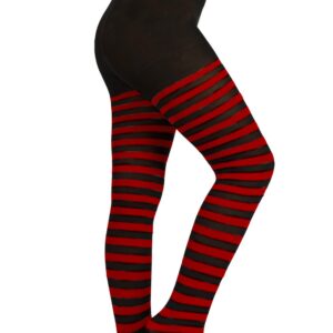 Collant Riga Nero Rosso Bambina Accessorio Di Carnevale - immagine 1