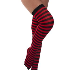 Calza Riga Rosso Nero  Accessorio Di Carnevale - immagine 1