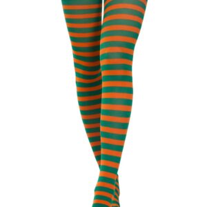 Calza Riga Arancio Verde  Accessorio Di Carnevale - immagine 1