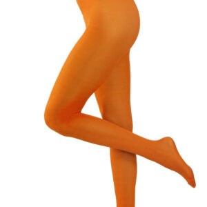 Calze Collant Tinta Unita Arancio Donna Accessorio Di Carnevale