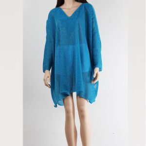 Camicia Manica Pipistrello Turchese+short Accessorio Di Carnevale - immagine 1