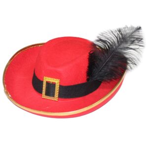 Cappello Moschettiere Rosso Accessorio Di Carnevale