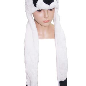 Cappello Panda Con Scaldamani Accessorio Di Carnevale