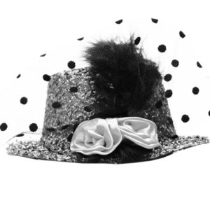 Cappellino Glitter Argento Accessorio Di Carnevale