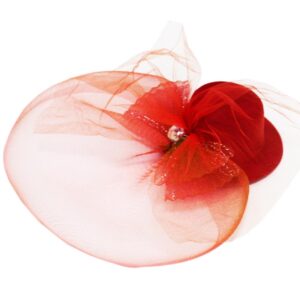 Cappellino Con Fiocco Rosso Accessorio Di Carnevale