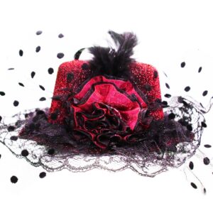 Cappellino Lurex Rosso Accessorio Di Carnevale