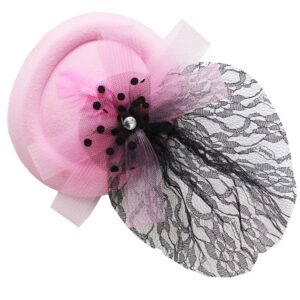 Cappellino Fermacapelli Rosa Accessorio Di Carnevale