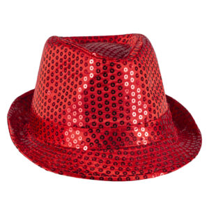 Cappello Paillettes Rosso Accessorio Di Carnevale