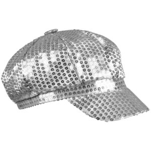 Berretto Paillettes Argento Accessorio Di Carnevale